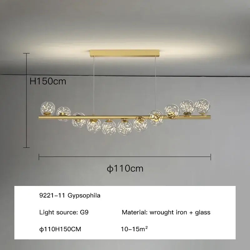 DecorBites™ Glass Ball Chandelier for Dining Room Kitchen Office Front Desk