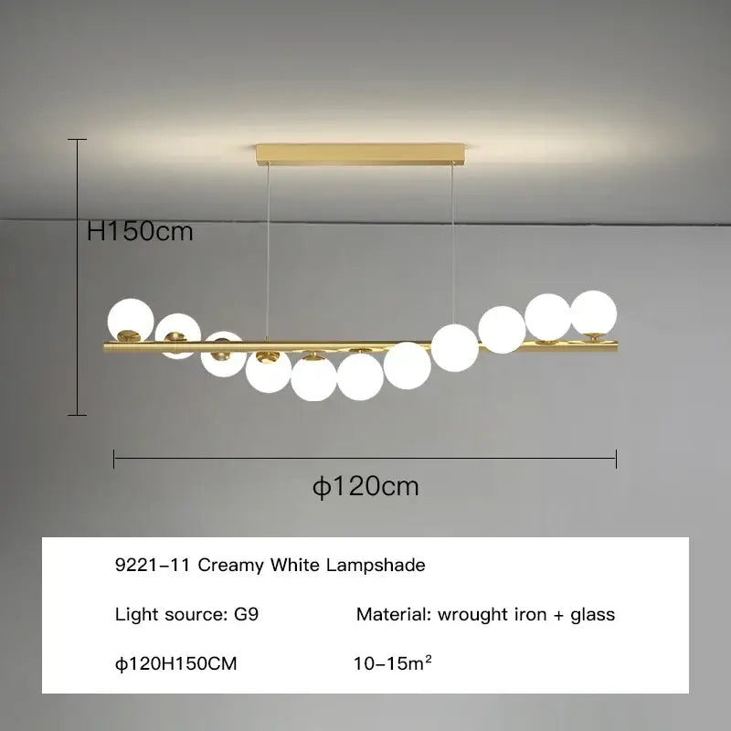 DecorBites™ Glass Ball Chandelier for Dining Room Kitchen Office Front Desk