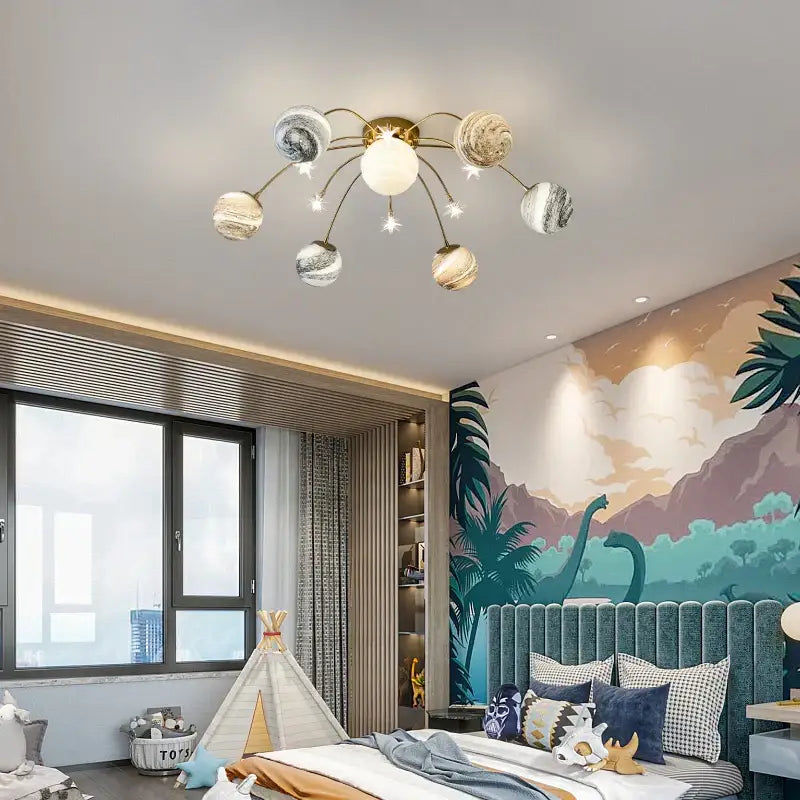 DecorBites™ Glass Ball Chandelier for Kids Room and Living Room