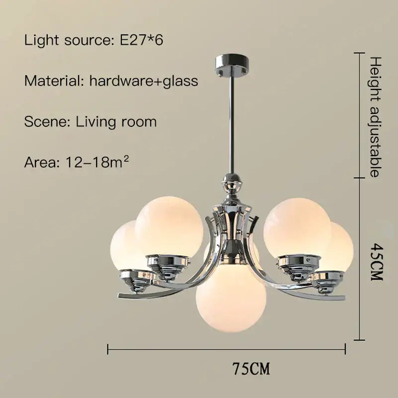 DecorBites™ Glass Ball Chandelier for Modern Room Decor