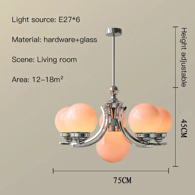 DecorBites™ Glass Ball Chandelier for Modern Room Decor