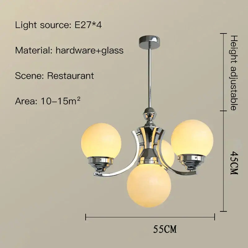 DecorBites™ Glass Ball Chandelier for Modern Room Decor