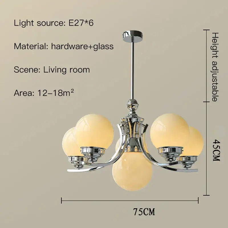DecorBites™ Glass Ball Chandelier for Modern Room Decor