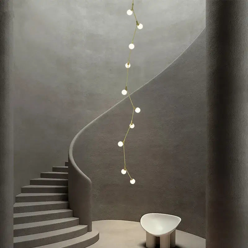 DecorBites™ Glass Ball Chandelier for Villa Hotel Staircase Decor