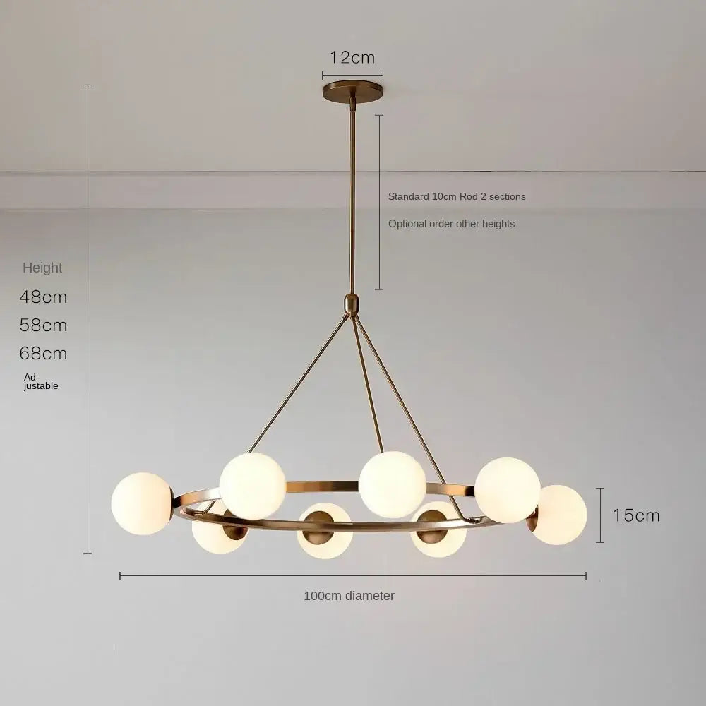 DecorBites™ Glass Ball Chandelier LED Hanging Lamp Modern Nordic Style Pendant Light