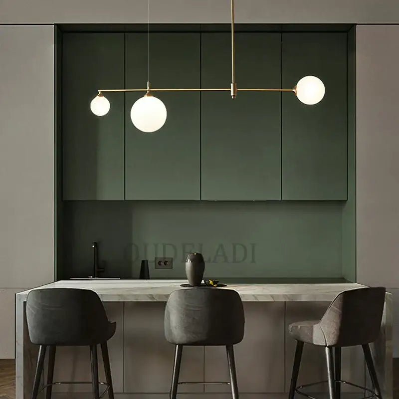 DecorBites™ Glass Ball Chandelier LED Light Fixture for Dining Room Bedroom Kitchen Island