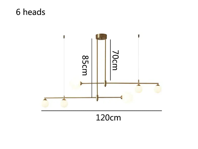 DecorBites™ Glass Ball Chandelier LED Light Fixture for Dining Room Bedroom Kitchen Island