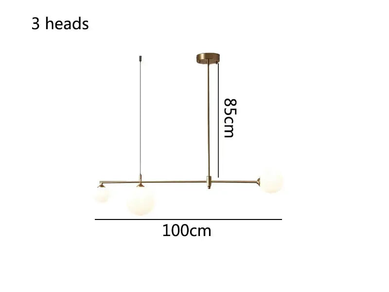 DecorBites™ Glass Ball Chandelier LED Light Fixture for Dining Room Bedroom Kitchen Island