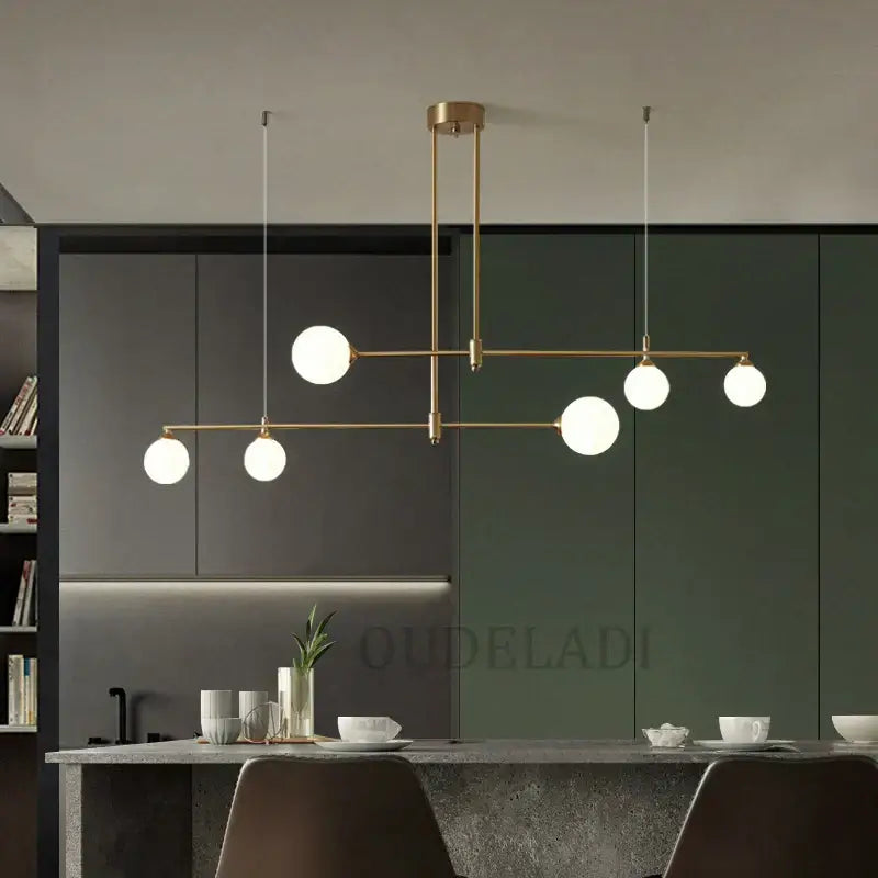 DecorBites™ Glass Ball Chandelier LED Light Fixture for Dining Room Bedroom Kitchen Island