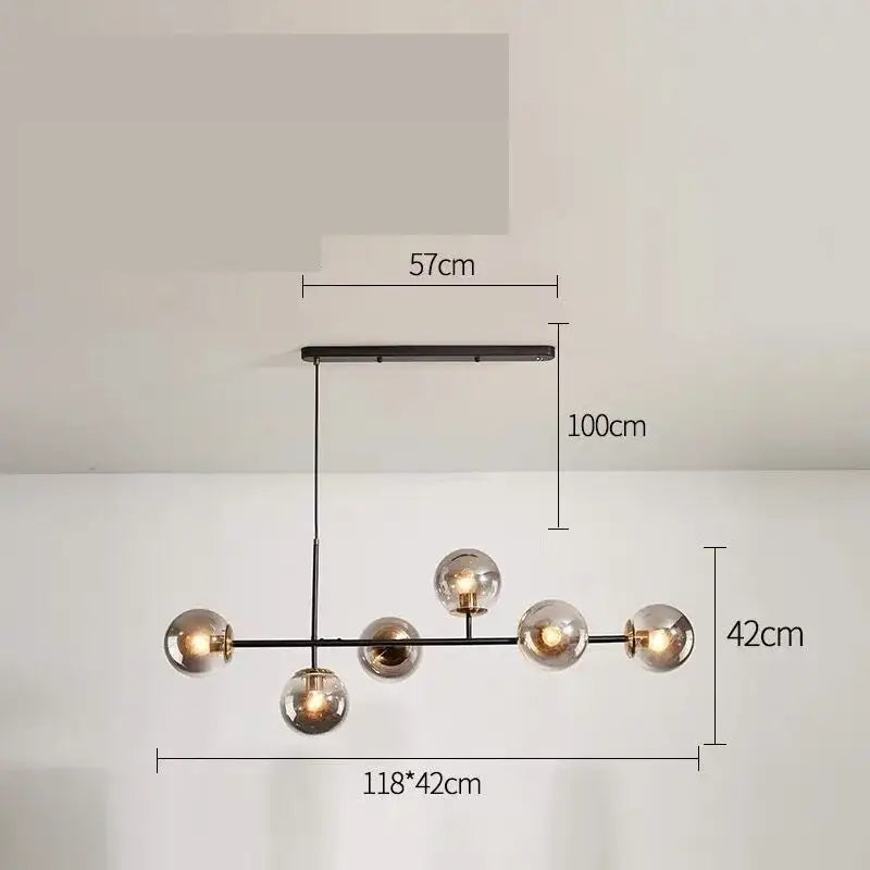 ثريا كروية زجاجية DecorBites™ بإضاءة LED معلقة للمطابخ والحانات واللوفتات العصرية