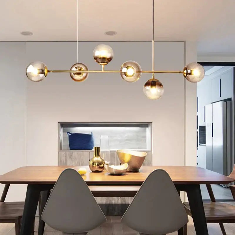ثريا كروية زجاجية DecorBites™ بإضاءة LED معلقة للمطابخ والحانات واللوفتات العصرية