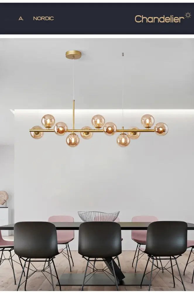 DecorBites™ Glass Ball Chandelier: Modern Ceiling Lighting Fixture