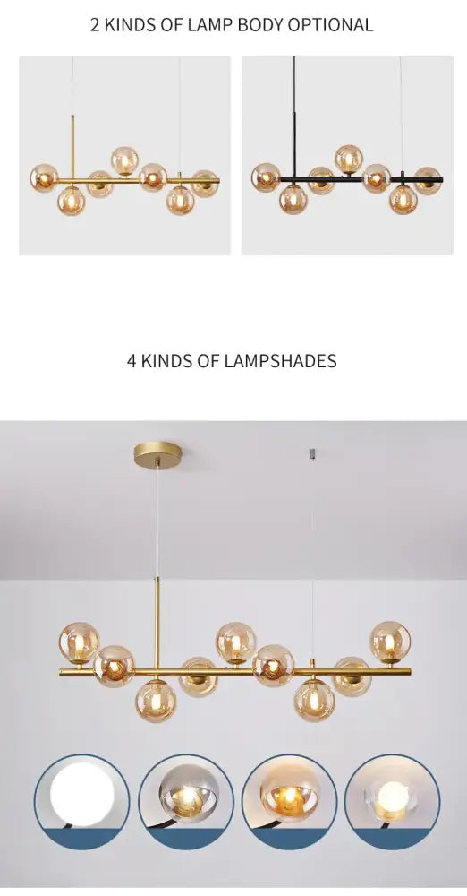 DecorBites™ Glass Ball Chandelier: Modern Ceiling Lighting Fixture