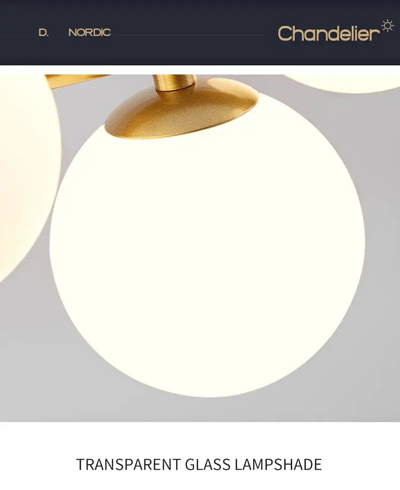 DecorBites™ Glass Ball Chandelier: Modern Ceiling Lighting Fixture