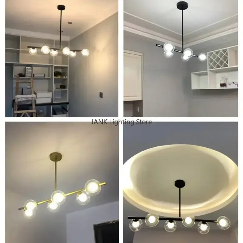 DecorBites™ Glass Ball Chandelier - Modern LED Pendant Lamp for Home Decor
