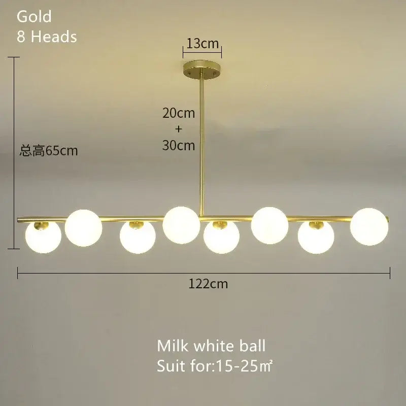 DecorBites™ Glass Ball Chandelier - Modern LED Pendant Lamp for Home Decor