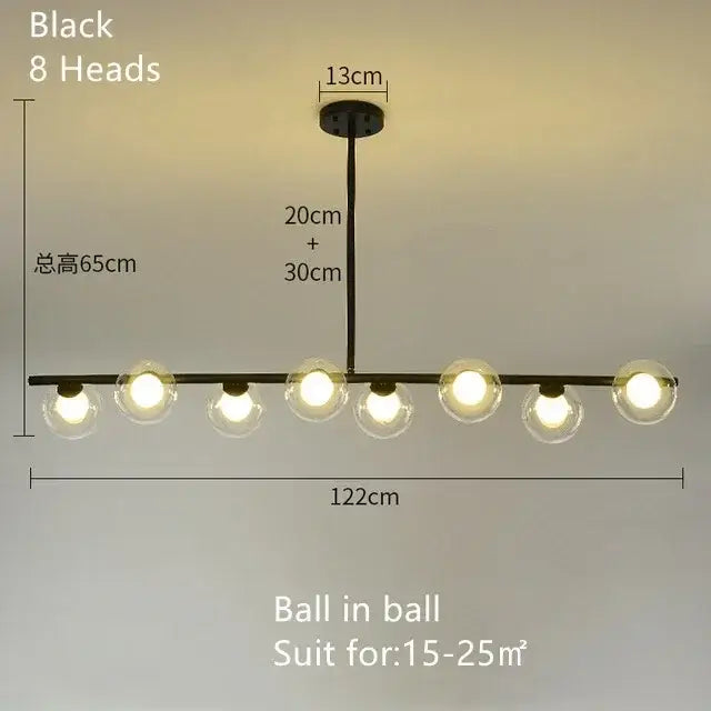 DecorBites™ Glass Ball Chandelier - Modern LED Pendant Lamp for Home Decor