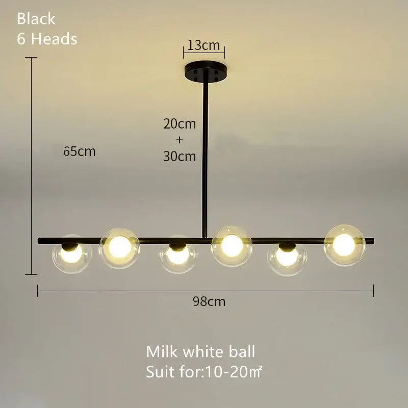 DecorBites™ Glass Ball Chandelier - Modern LED Pendant Lamp for Home Decor