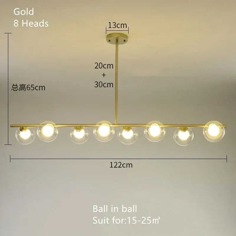DecorBites™ Glass Ball Chandelier - Modern LED Pendant Lamp for Home Decor