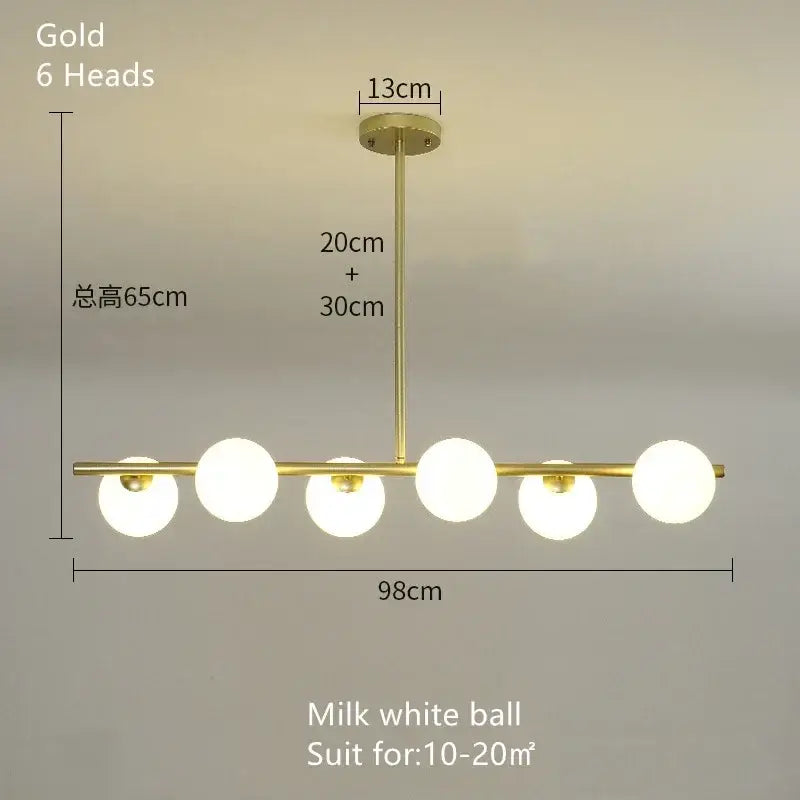 DecorBites™ Glass Ball Chandelier - Modern LED Pendant Lamp for Home Decor