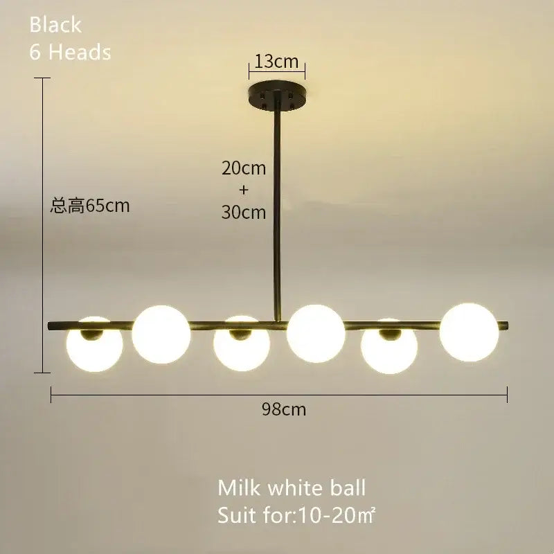 DecorBites™ Glass Ball Chandelier - Modern LED Pendant Lamp for Home Decor