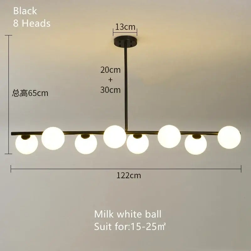 DecorBites™ Glass Ball Chandelier - Modern LED Pendant Lamp for Home Decor