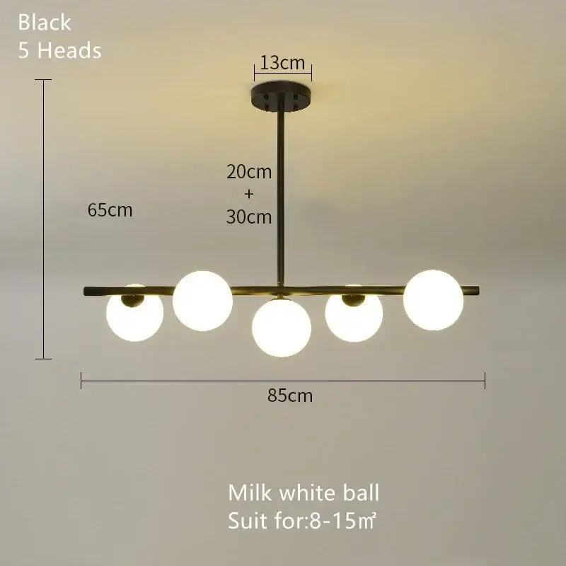 DecorBites™ Glass Ball Chandelier - Modern LED Pendant Lamp for Home Decor
