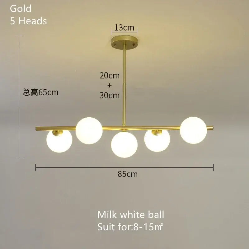 DecorBites™ Glass Ball Chandelier - Modern LED Pendant Lamp for Home Decor