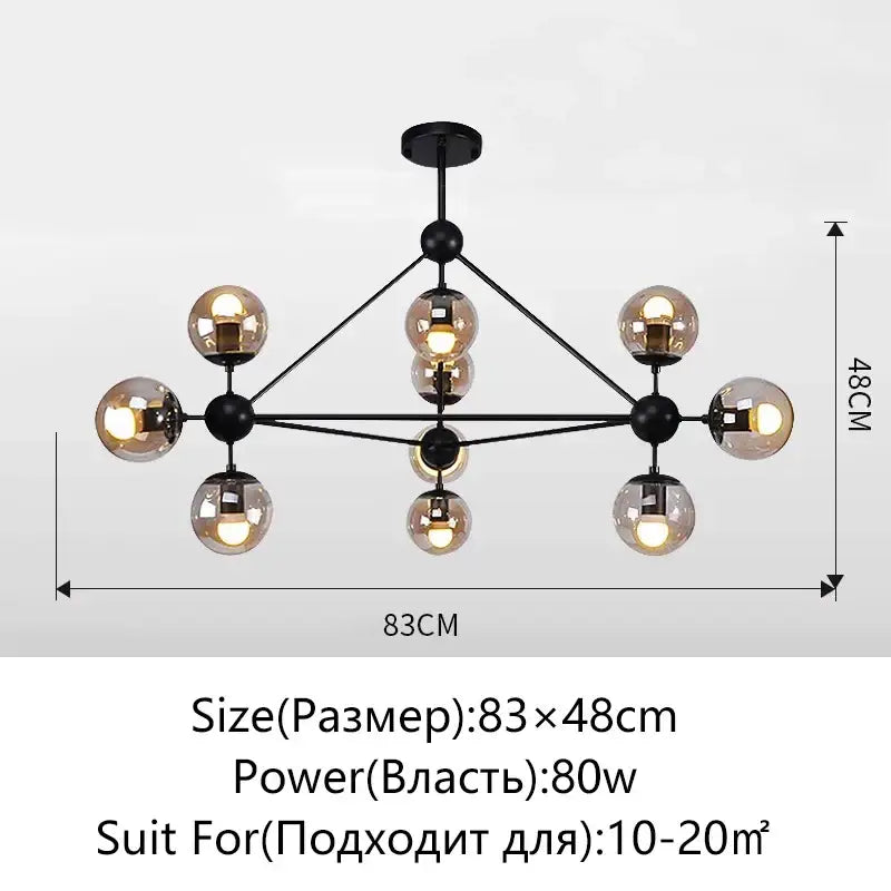 DecorBites™ Glass Ball Chandelier Modern Minimalist Decor Lighting