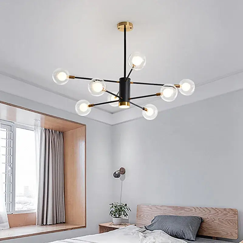 DecorBites™ ثريا كرة زجاجية حديثة معلقة بإضاءة كاشفة