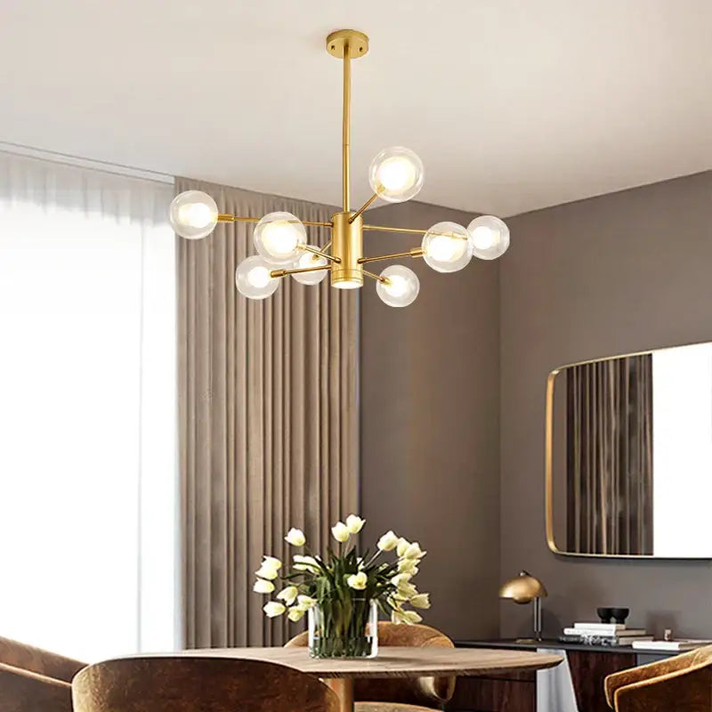 DecorBites™ ثريا كرة زجاجية حديثة معلقة بإضاءة كاشفة
