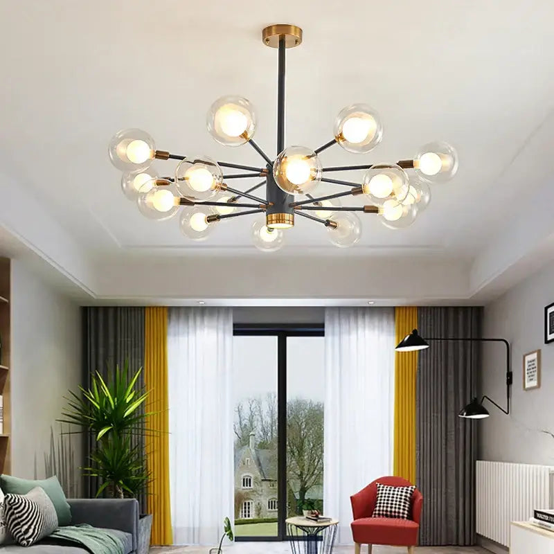 DecorBites™ ثريا كرة زجاجية حديثة معلقة بإضاءة كاشفة