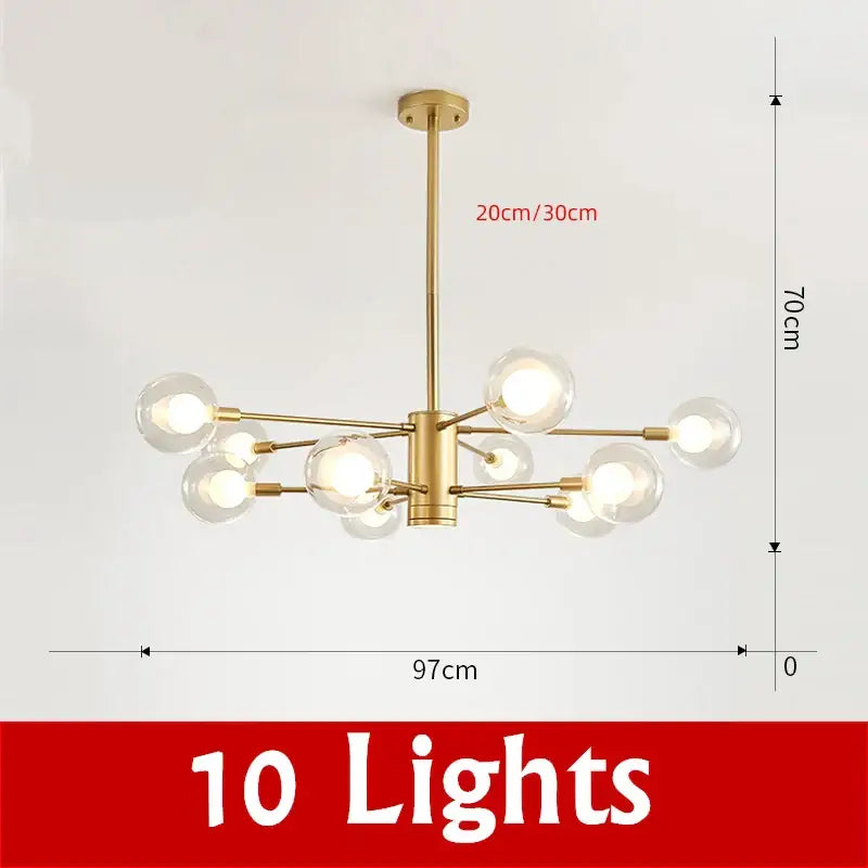DecorBites™ ثريا كرة زجاجية حديثة معلقة بإضاءة كاشفة