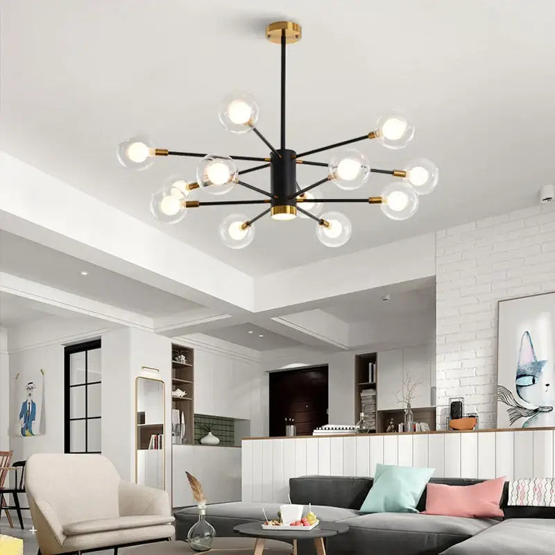 DecorBites™ ثريا كرة زجاجية حديثة معلقة بإضاءة كاشفة