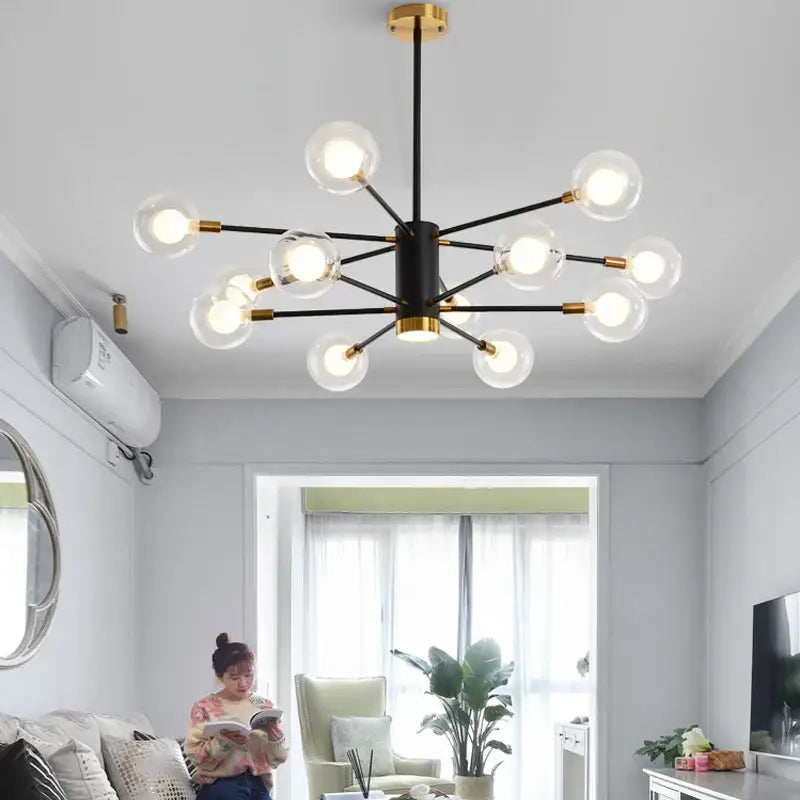DecorBites™ ثريا كرة زجاجية حديثة معلقة بإضاءة كاشفة