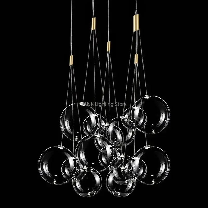 DecorBites™ Glass Ball Chandelier - Nordic Modern Designer LED Pendant Lights for Home Decor