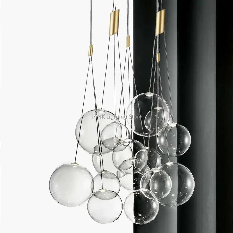 DecorBites™ Glass Ball Chandelier - Nordic Modern Designer LED Pendant Lights for Home Decor