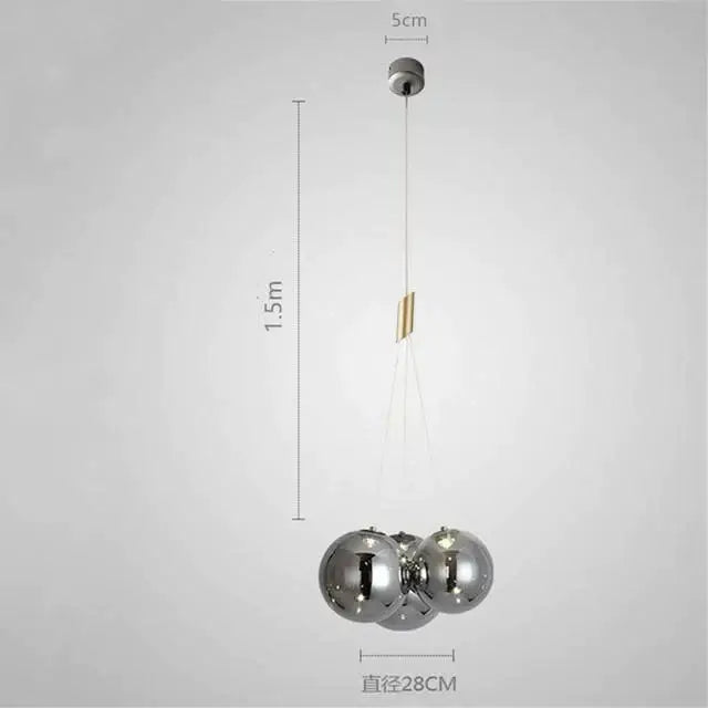 DecorBites™ Glass Ball Chandelier - Nordic Modern Designer LED Pendant Lights for Home Decor