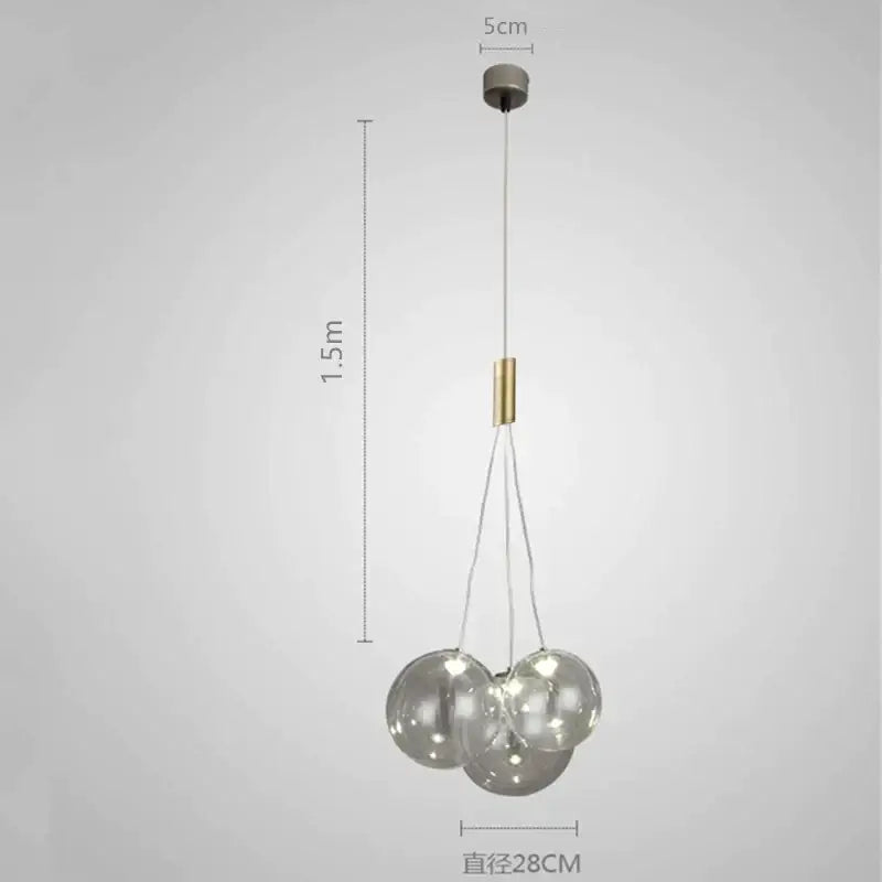 DecorBites™ Glass Ball Chandelier - Nordic Modern Designer LED Pendant Lights for Home Decor