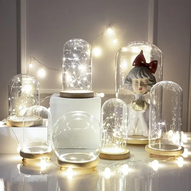 DecorBites™ Glass Bell Jar Terrarium with LED Light