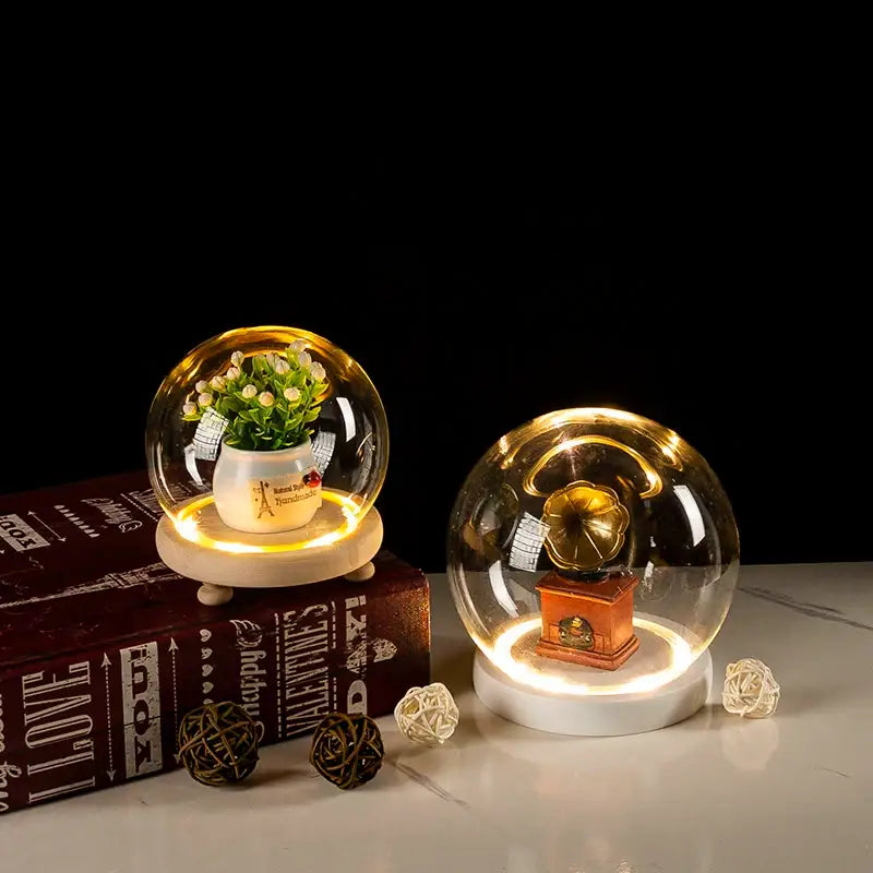 DecorBites™ Glass Bell Jar Terrarium with LED Light