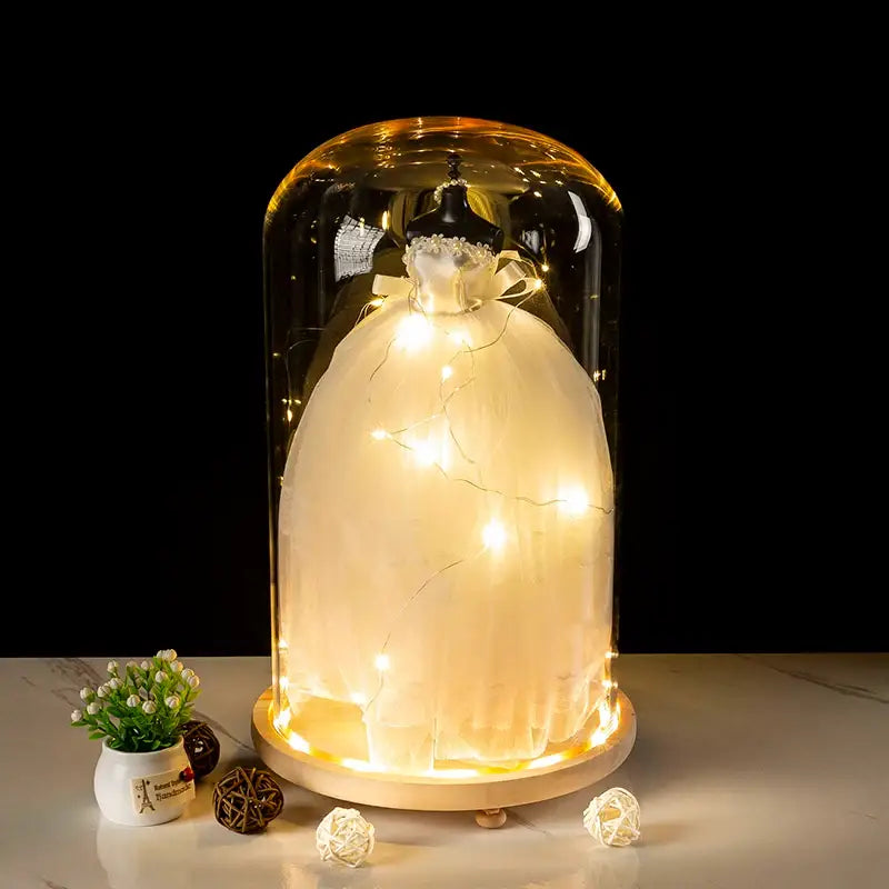 DecorBites™ Glass Bell Jar Terrarium with LED Light