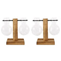 DecorBites™ Glass Bulb Vase with Wooden Stand