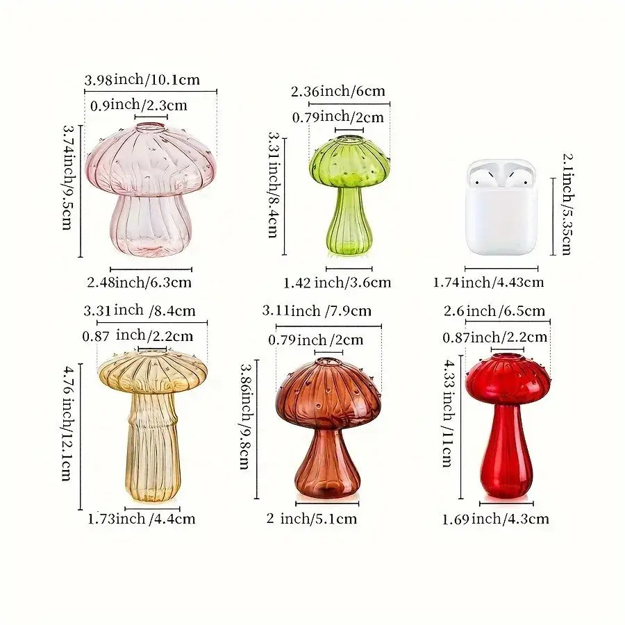 DecorBites™ Glass Mushroom Hydroponic Planter for Home & Garden