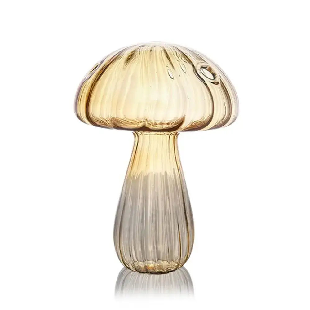 DecorBites™ Glass Mushroom-Shaped Vase for Home Decor