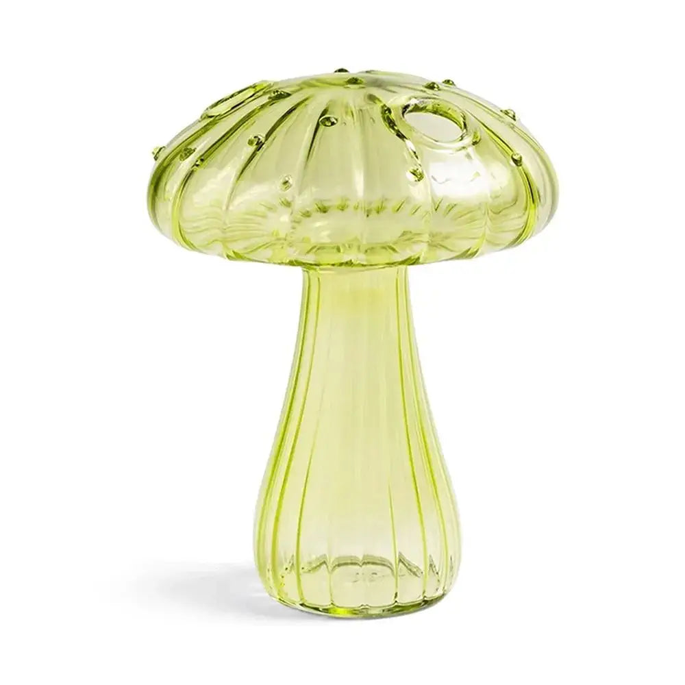 DecorBites™ Glass Mushroom-Shaped Vase for Home Decor