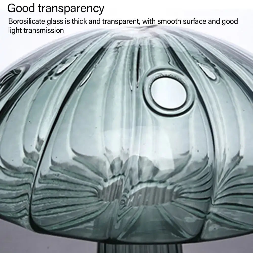 DecorBites™ Glass Mushroom-Shaped Vase for Home Decor