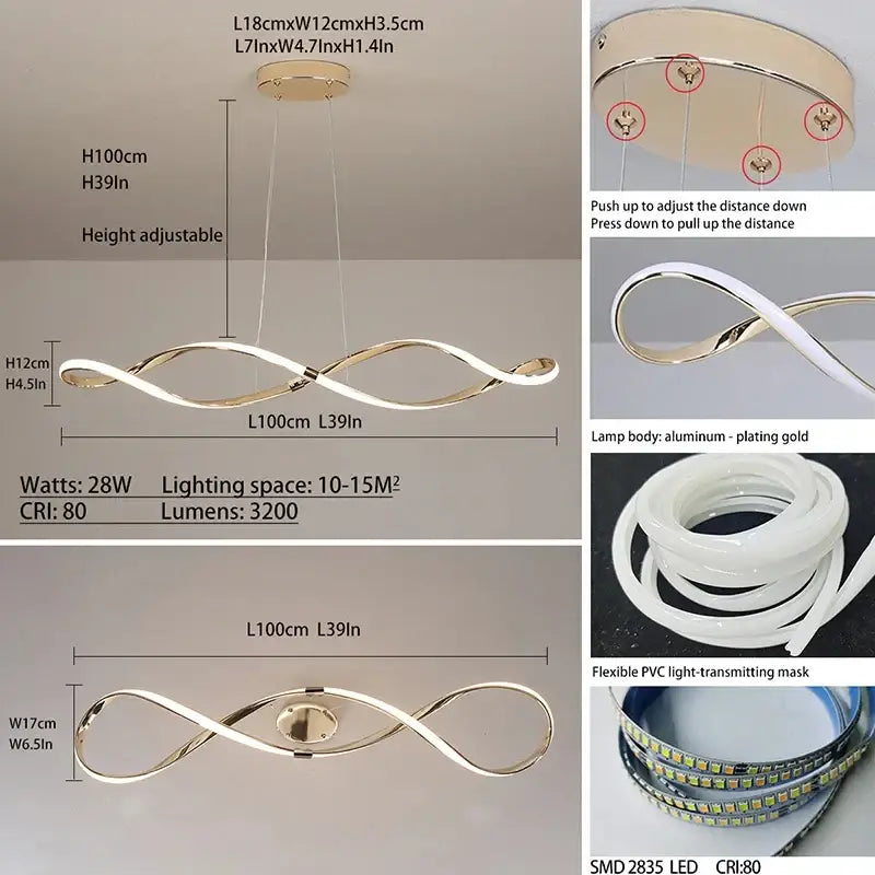 DecorBites™ Glass Pendant Lights with LED for Modern Home Decor
