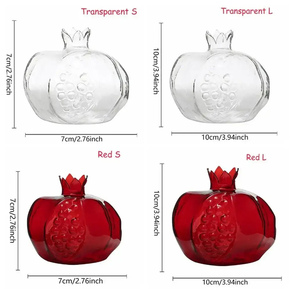 DecorBites™ Glass Pomegranate Flower Vase Home Decor