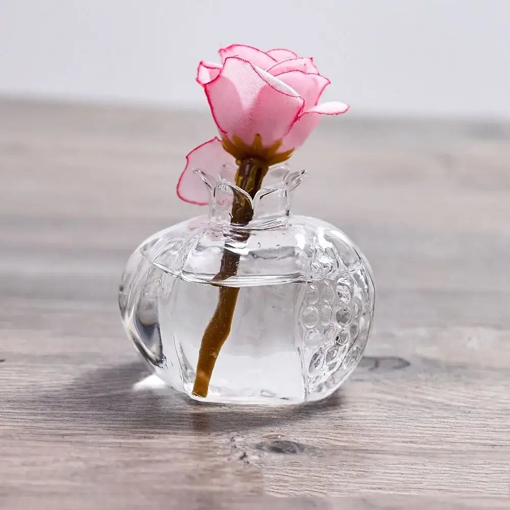 DecorBites™ Glass Pomegranate Flower Vase Home Decor
